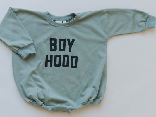 Boy Hood Oversized Sweatshirt Romper